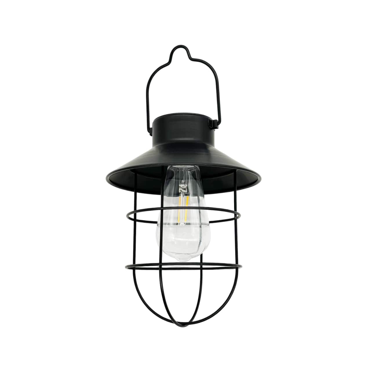 Black Hanging Solar LED Lantern by Ashland®